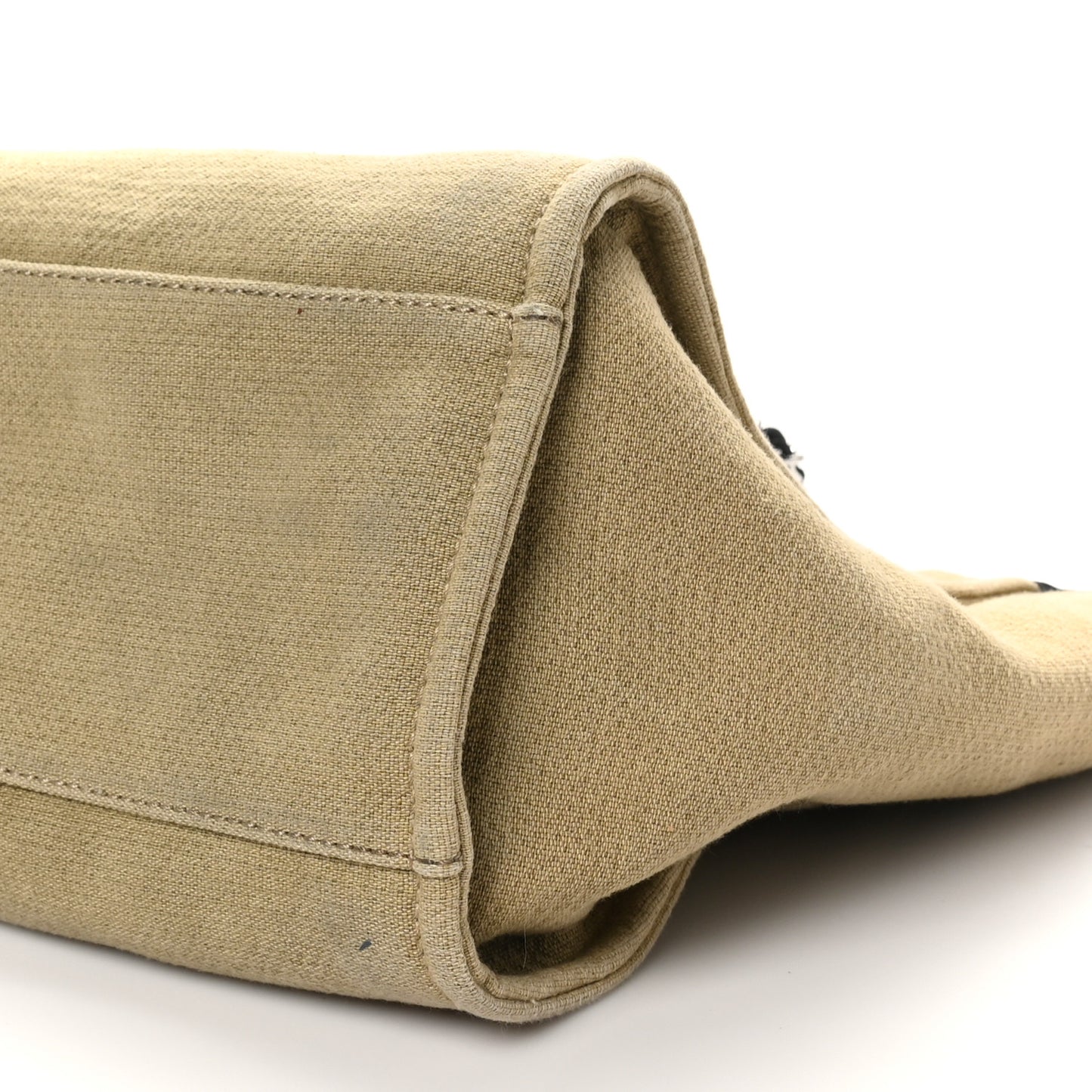 Canvas Medium Deauville Tote Beige Black