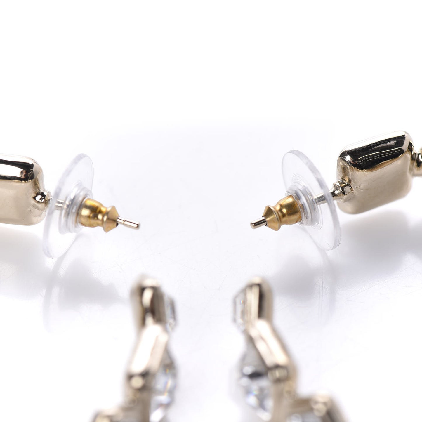 Crystal CC Hoop Earrings Gold