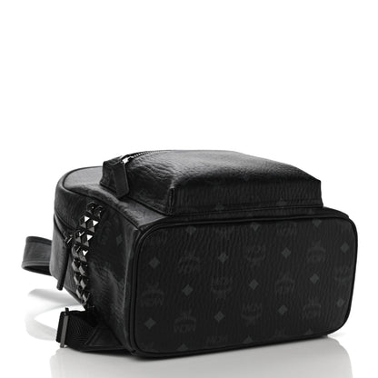 MCM Visetos Small Side Stud Stark Backpack Black 4 of 9