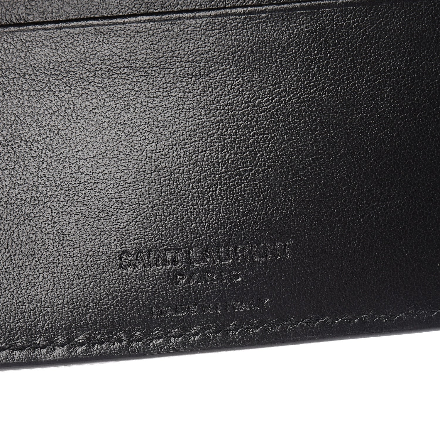 Saint Laurent Calfskin Star Print Bi-Fold Wallet Black 5 of 12