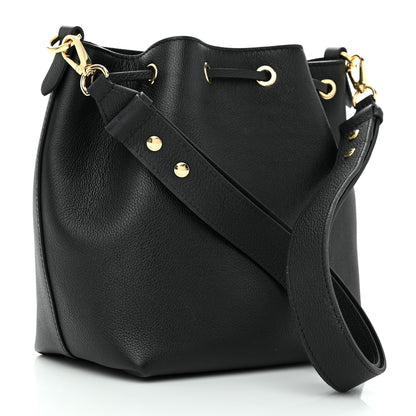 Louis Vuitton Calfskin Lockme Bucket MM Black 3 of 12