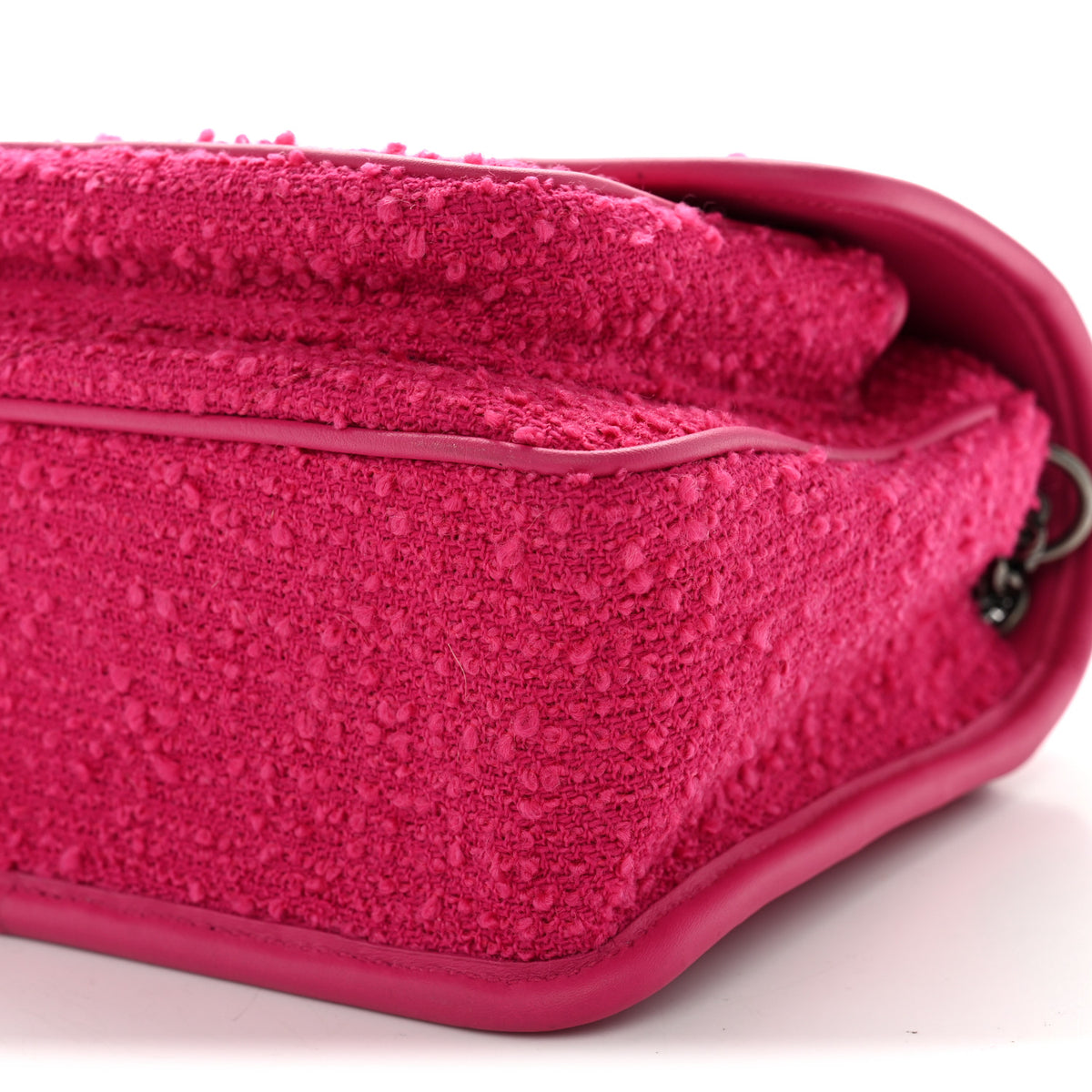 Saint Laurent Boucle Tweed Monogram Baby Niki Chain Satchel Pink 11 of 11