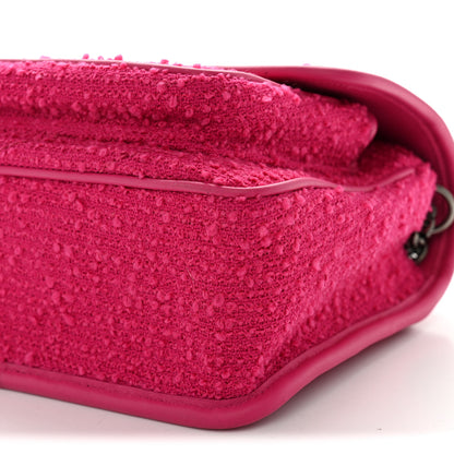 Saint Laurent Boucle Tweed Monogram Baby Niki Chain Satchel Pink 11 of 11