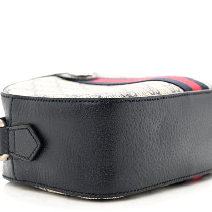 Gucci GG Supreme Monogram Textured Dollar Calfskin Web Small Ophidia Camera Bag Beige Blue 9 of 10
