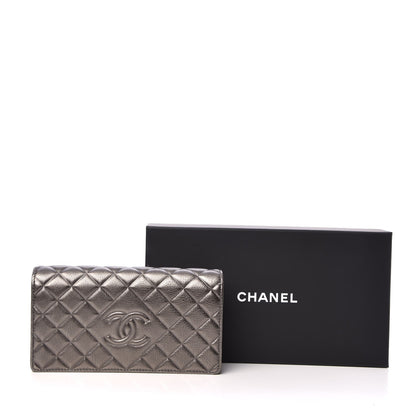 Chanel Calfskin Quilted Diamond CC Large Gusset Flap Wallet Dark Silver 9 of 9
