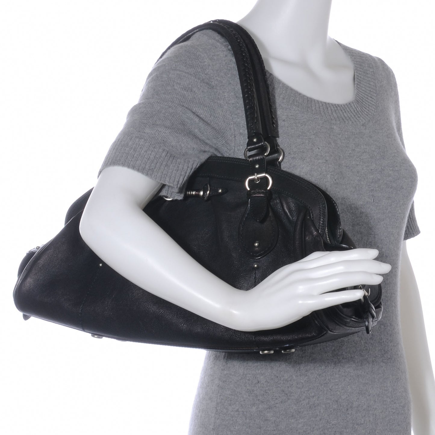 Leather My Dior Satchel Black