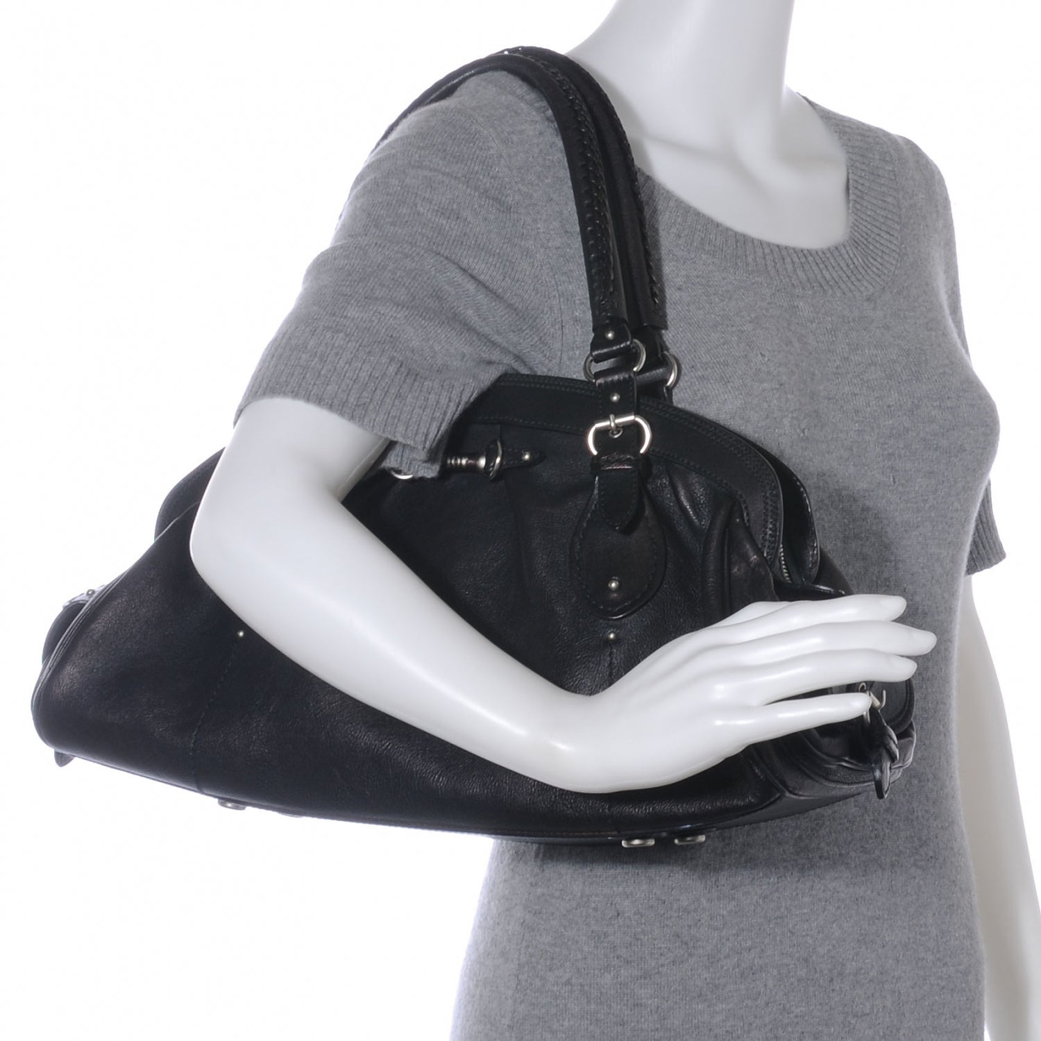 Christian Dior Leather My Dior Satchel Black 2 of 8