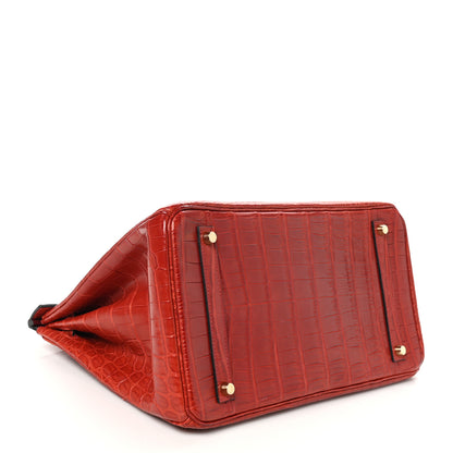 Hermes Matte Niloticus Crocodile Birkin 35 Rouge H 3 of 9