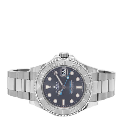 Rolex Stainless Steel Platinum 37mm Oyster Perpetual Date Yacht-Master Watch Slate 268622 2 of 5