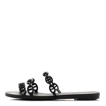 Hermes TPU Rivage Sandals 36 Black 1 of 9