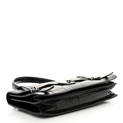 Prada Glossy Calfskin Medium Sound Shoulder Bag Black 4 of 12