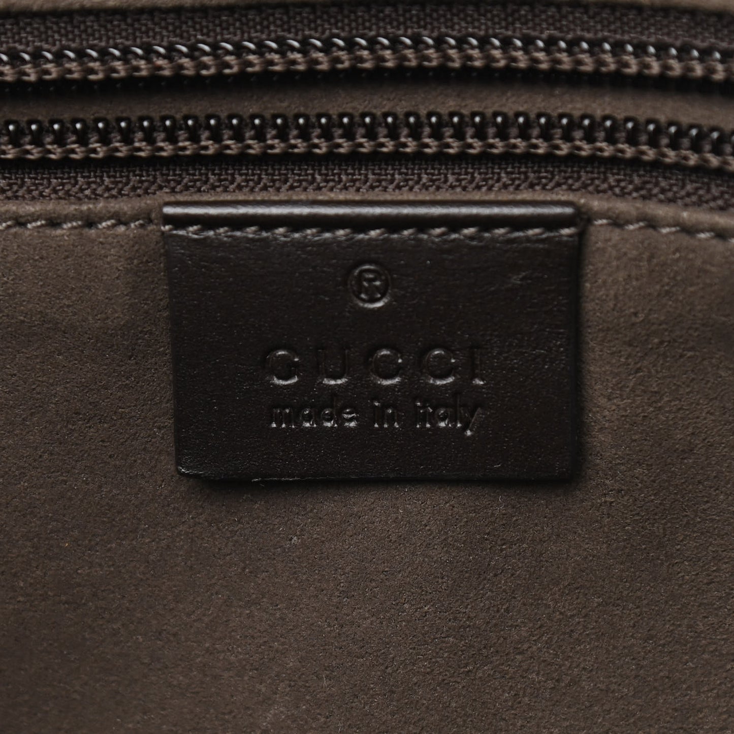 GG Supreme Monogram Medium Zippered Tote Dark Brown