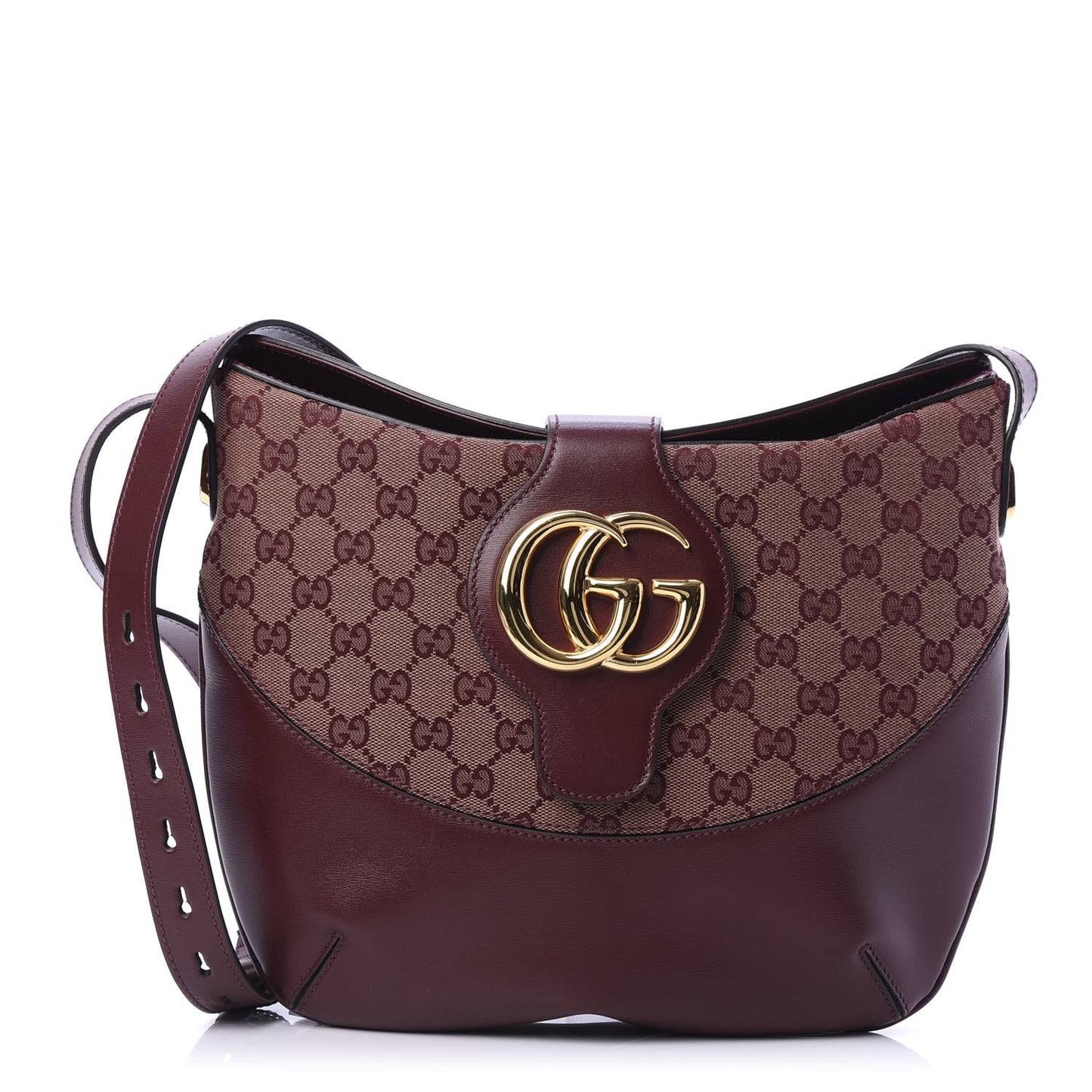 GG Monogram Calfskin Medium Arli Shoulder Bag Sahara Rubino Chardonnay