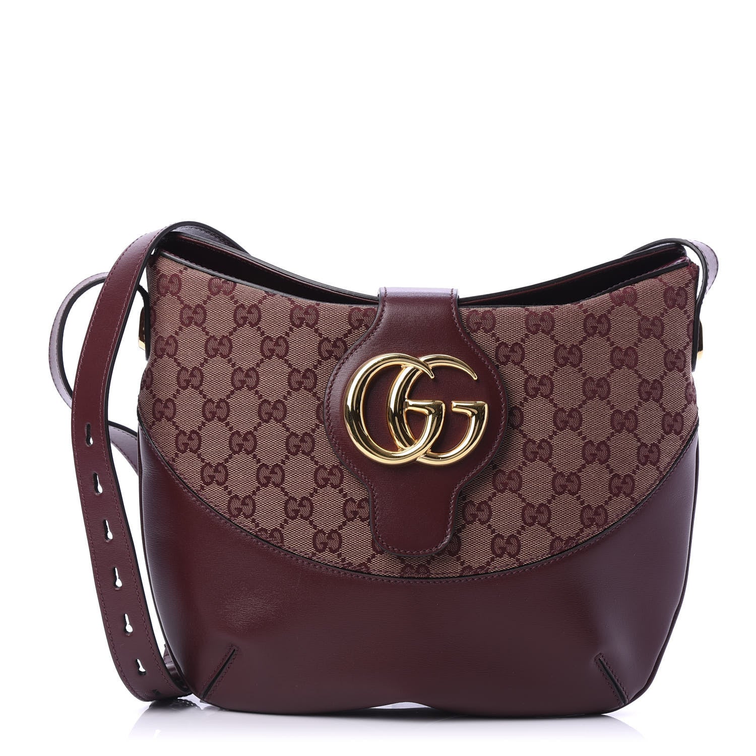 Gucci GG Monogram Calfskin Medium Arli Shoulder Bag Sahara Rubino Chardonnay 1 of 12