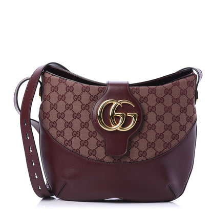 Gucci GG Monogram Calfskin Medium Arli Shoulder Bag Sahara Rubino Chardonnay 1 of 12