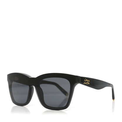 Louis Vuitton Acetate Nylon LV Script Square Sunglasses Z2970W  Black 1 of 8