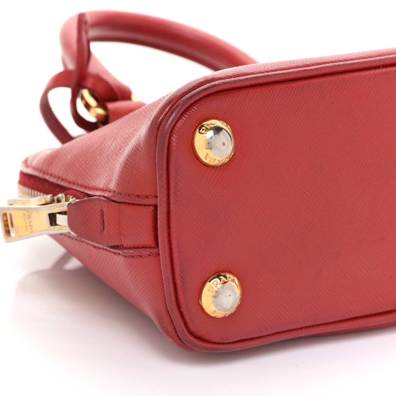 Prada Saffiano Lux Mini Promenade Tote Fuoco 8 of 13