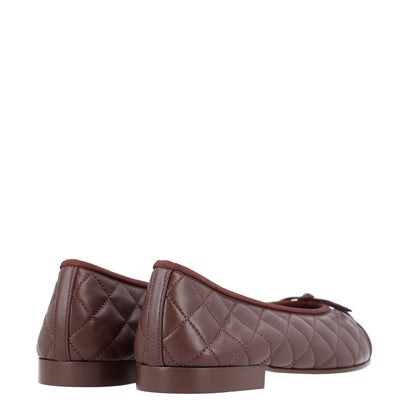 Chanel Lambskin Quilted CC Cap Toe Ballerina Flats 39.5 Dark Brown 5 of 9