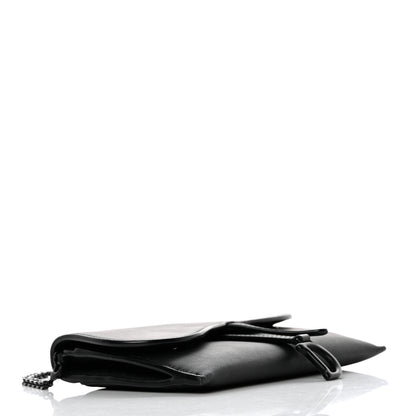Christian Dior Ultra Matte Calfskin Saddle Chain Wallet Pouch Black 5 of 12
