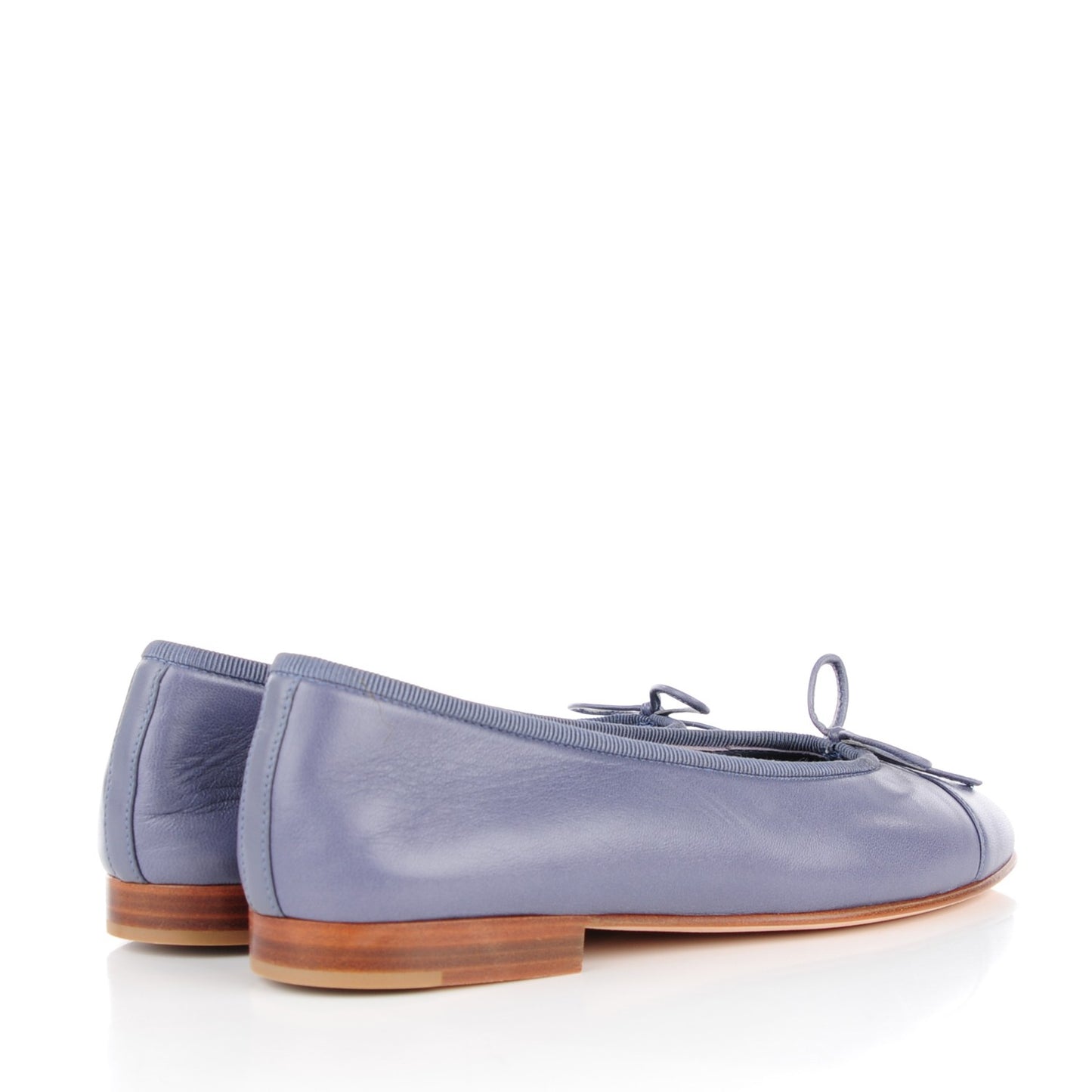 Lambskin CC Cap Toe Ballerina Flats 35 Purple