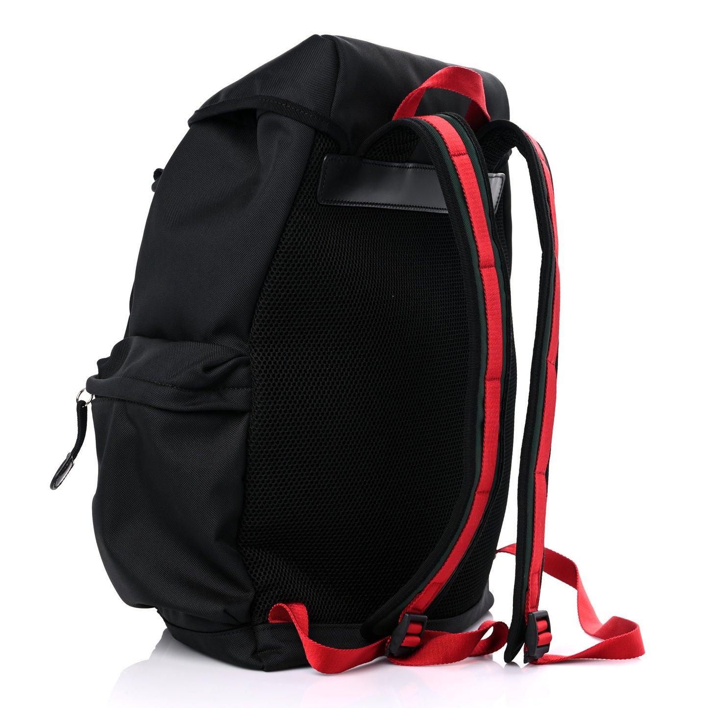Techno Canvas Web Double Buckle Backpack Black