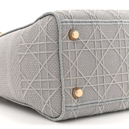 Christian Dior Canvas Embroidered Cannage Medium Lady D-Lite Gray 10 of 10