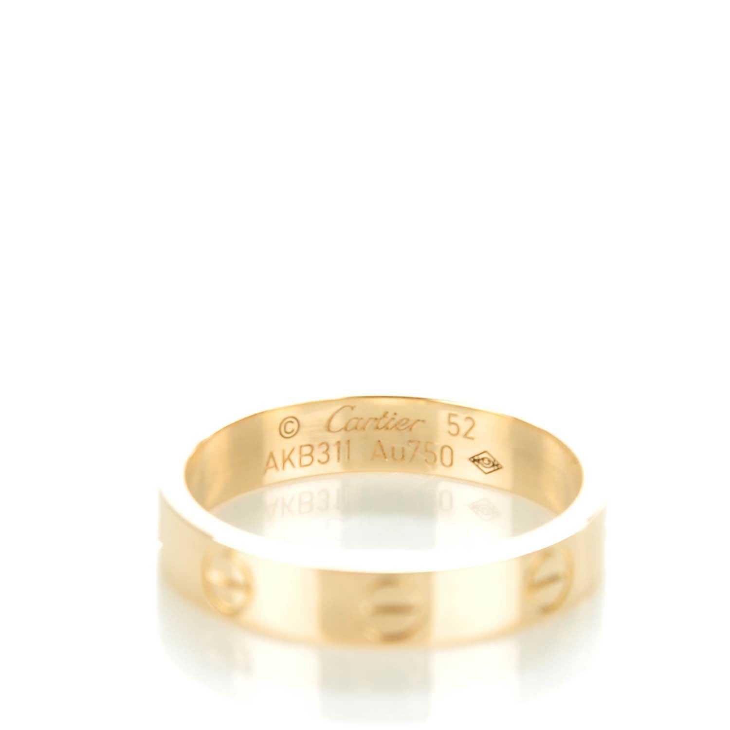 Cartier 18K Yellow Gold 4mm LOVE Wedding Band Ring 52 6 3 of 4