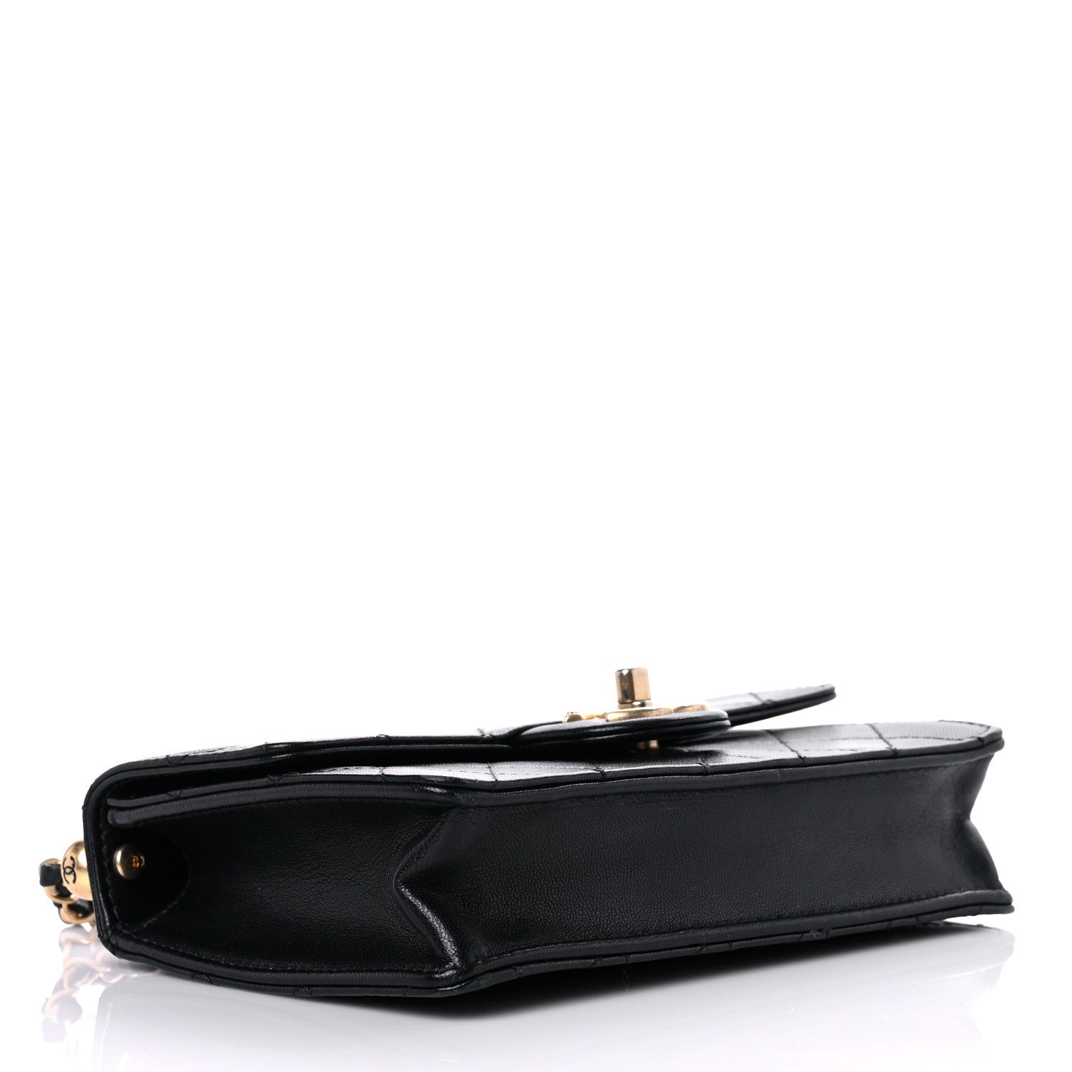 Chanel Goatskin Quilted Logo Small Chic Flap Black 3 of 18