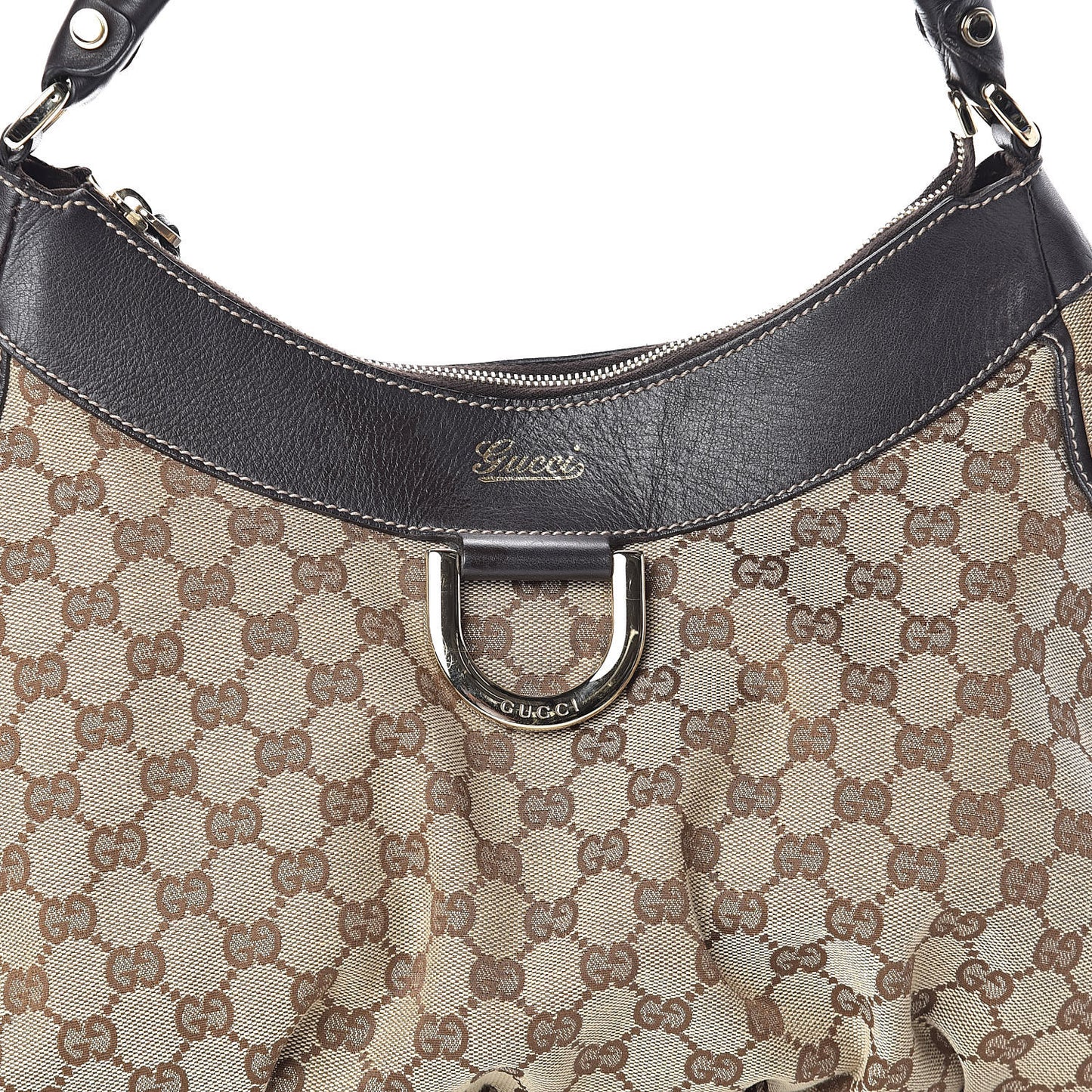 Monogram Large D Gold Hobo Dark Brown