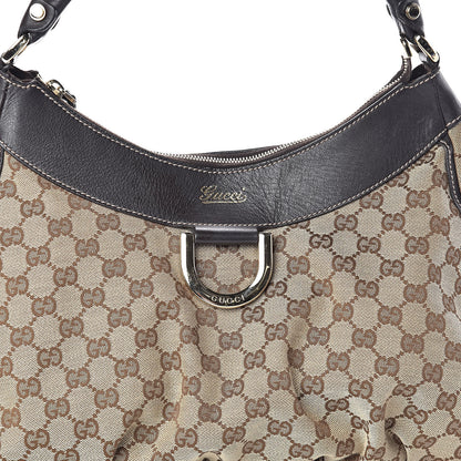 Gucci Monogram Large D Gold Hobo Dark Brown 7 of 9
