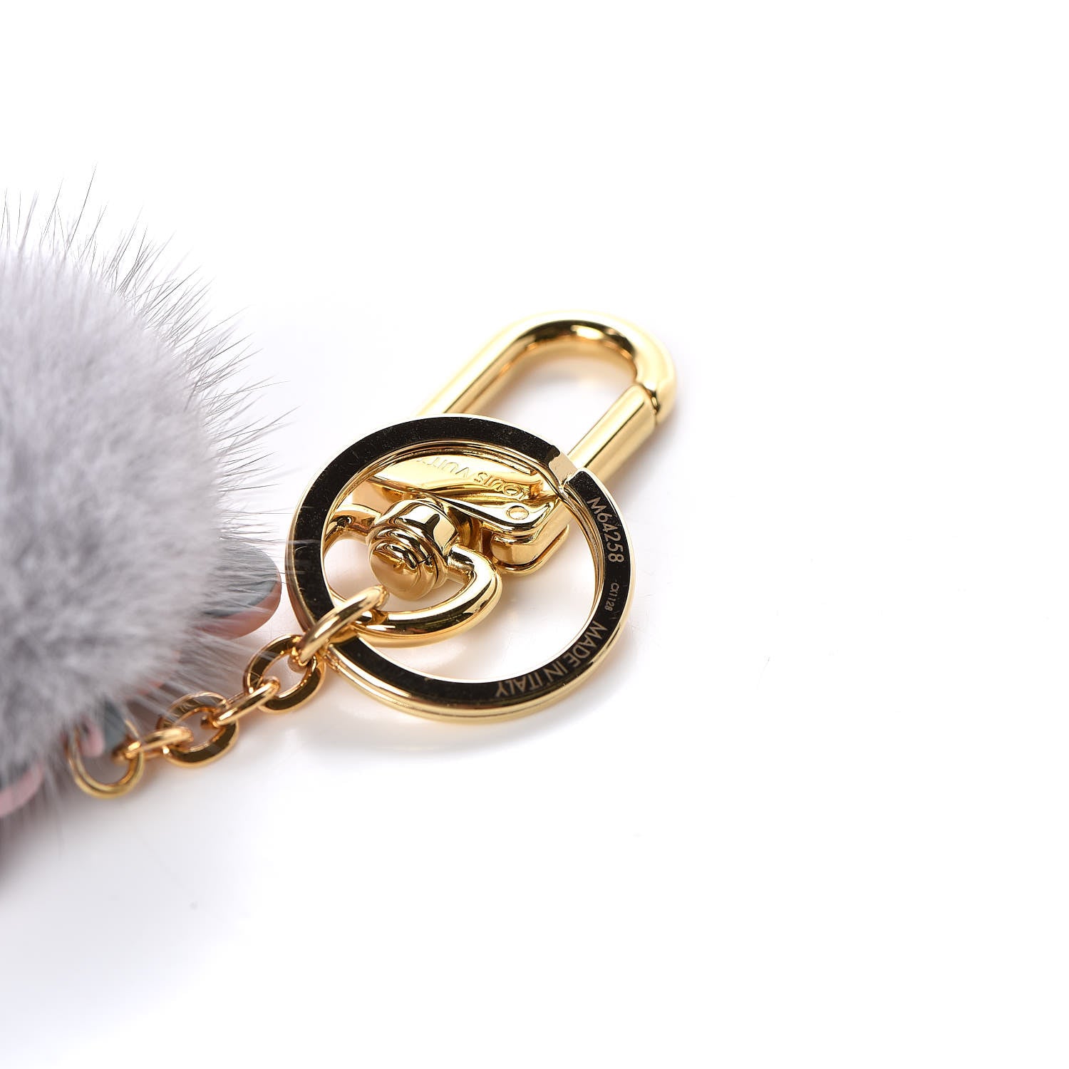 Louis Vuitton Calfskin Mink Fur Wild Koala Bag Charm Key Holder Rose Clair 3 of 3