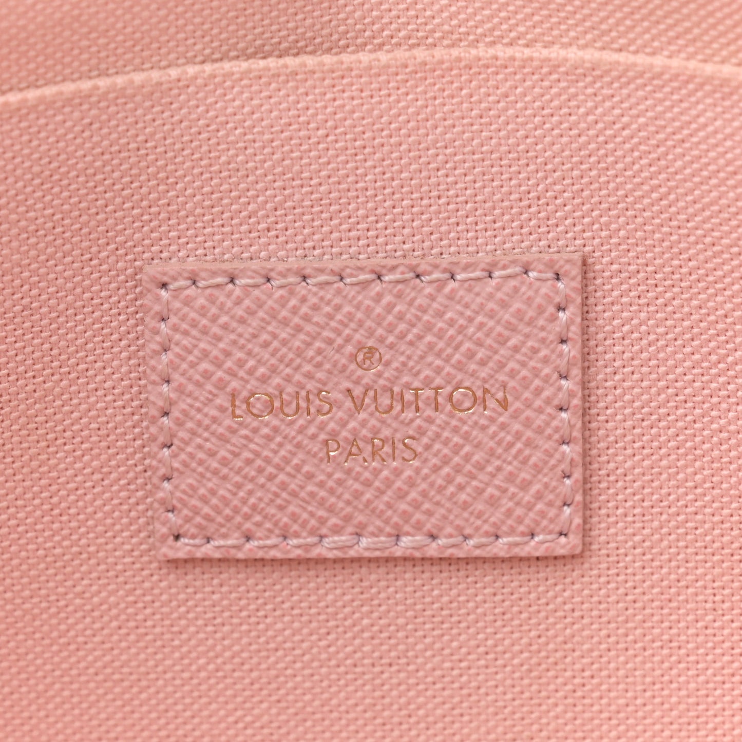 Damier Azur Pochette Felicie Chain Wallet Rose Ballerine