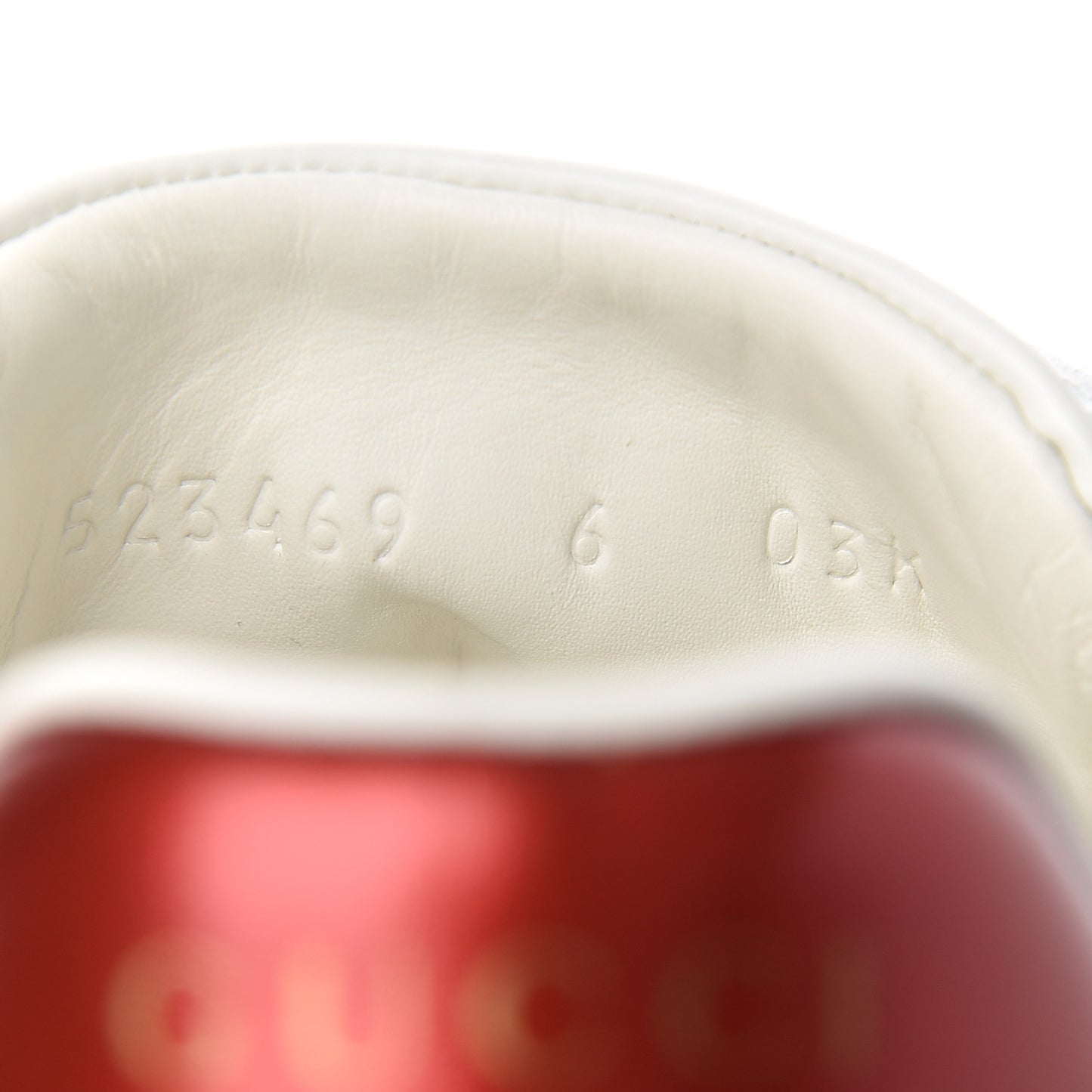 Calfskin Stripe Mens New Ace Sneakers 6 White Ecru Red Flame