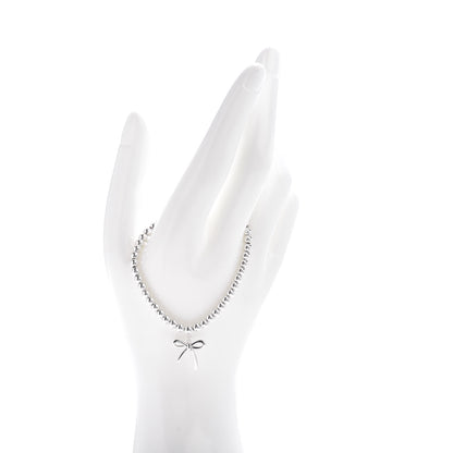Tiffany Sterling Silver 4mm Bow Bead Bracelet 2 of 4