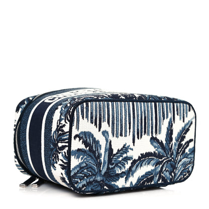Christian Dior Canvas Embroidered Palm Tree Diortravel Vanity Case Blue Multicolor 4 of 12