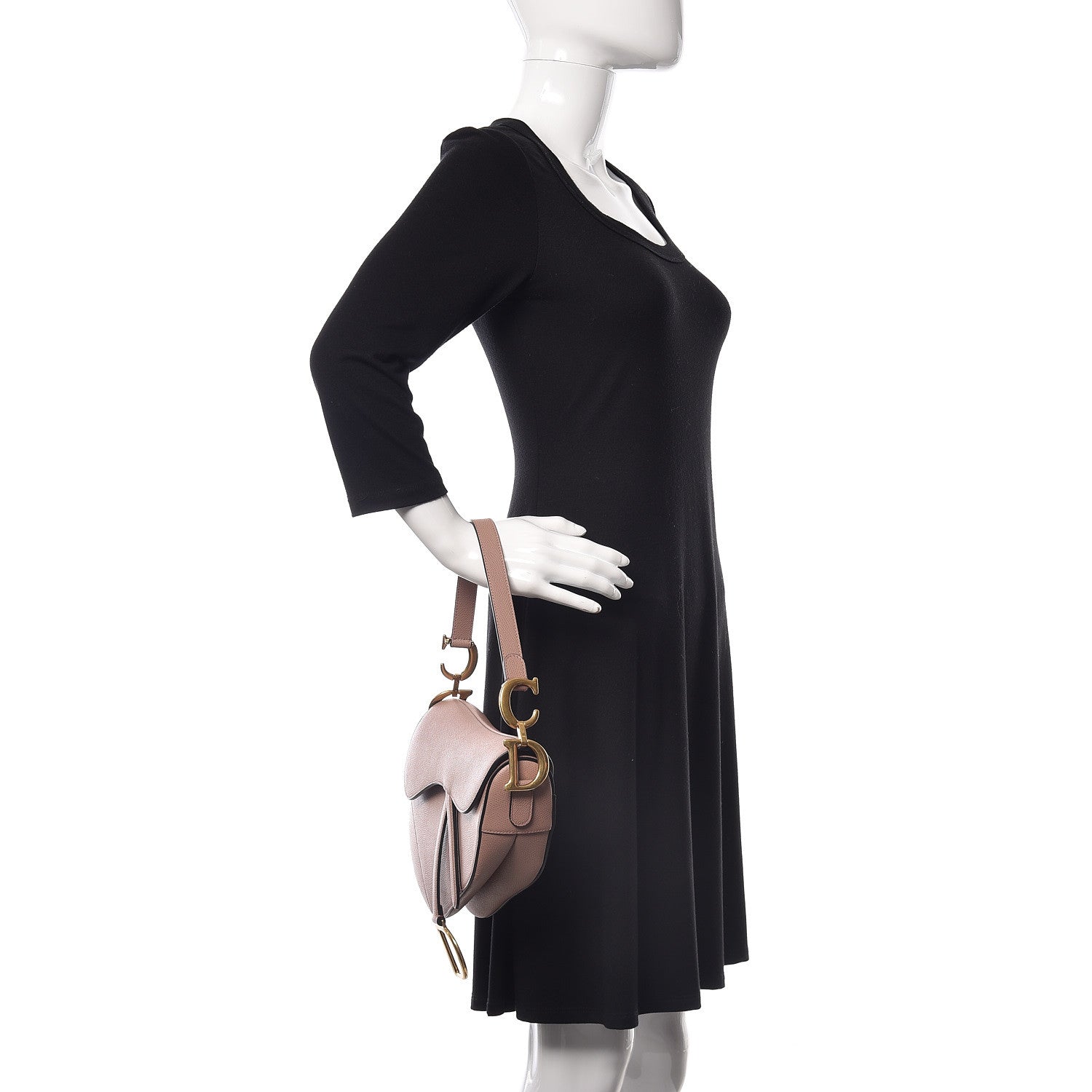 Christian Dior Grained Calfskin Saddle Bag Pink 2 of 10