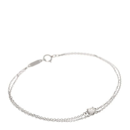 Tiffany Platinum Diamond .17ct Double Chain Solitaire Bracelet 1 of 4