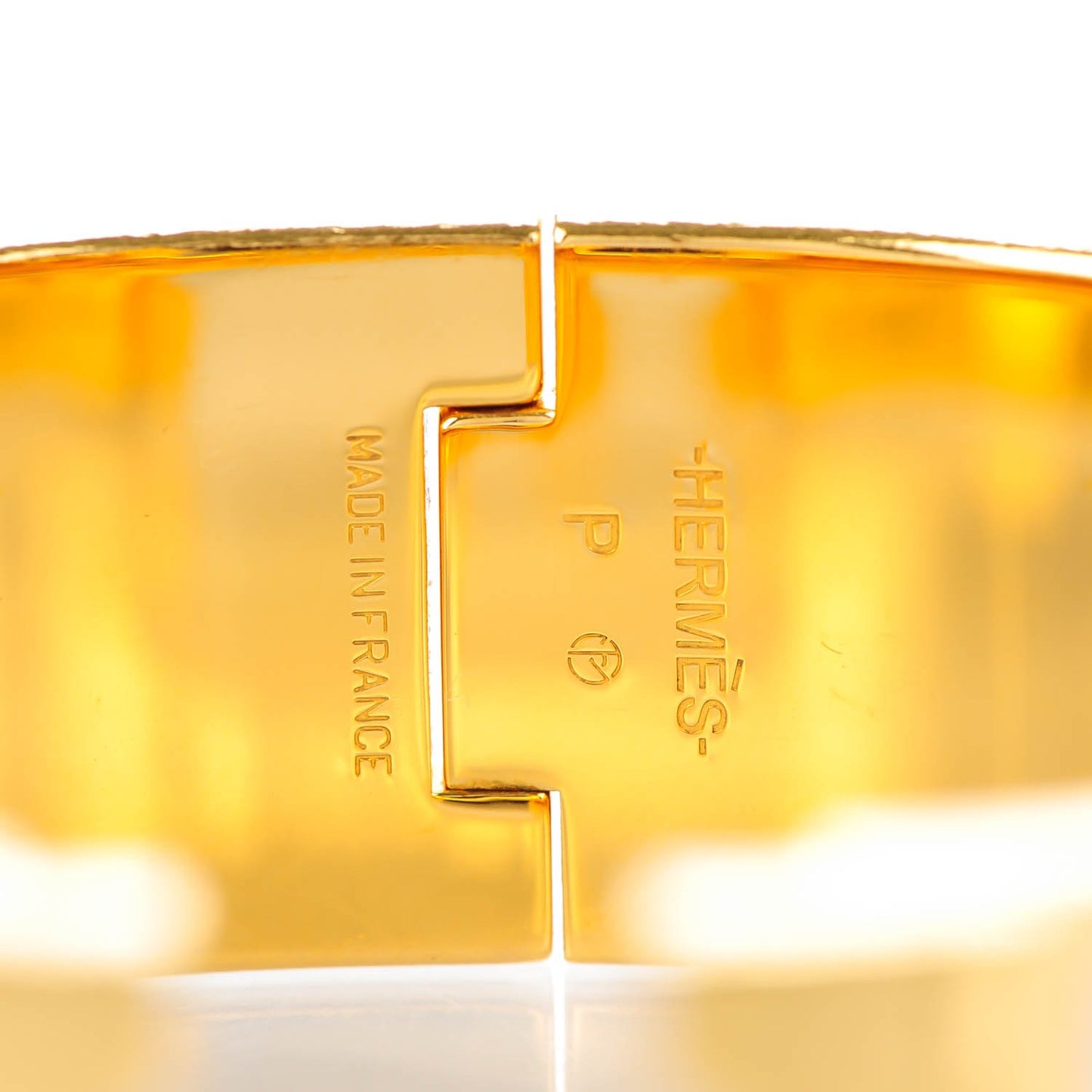 Enamel Wide Clic Clac H Bracelet GM White