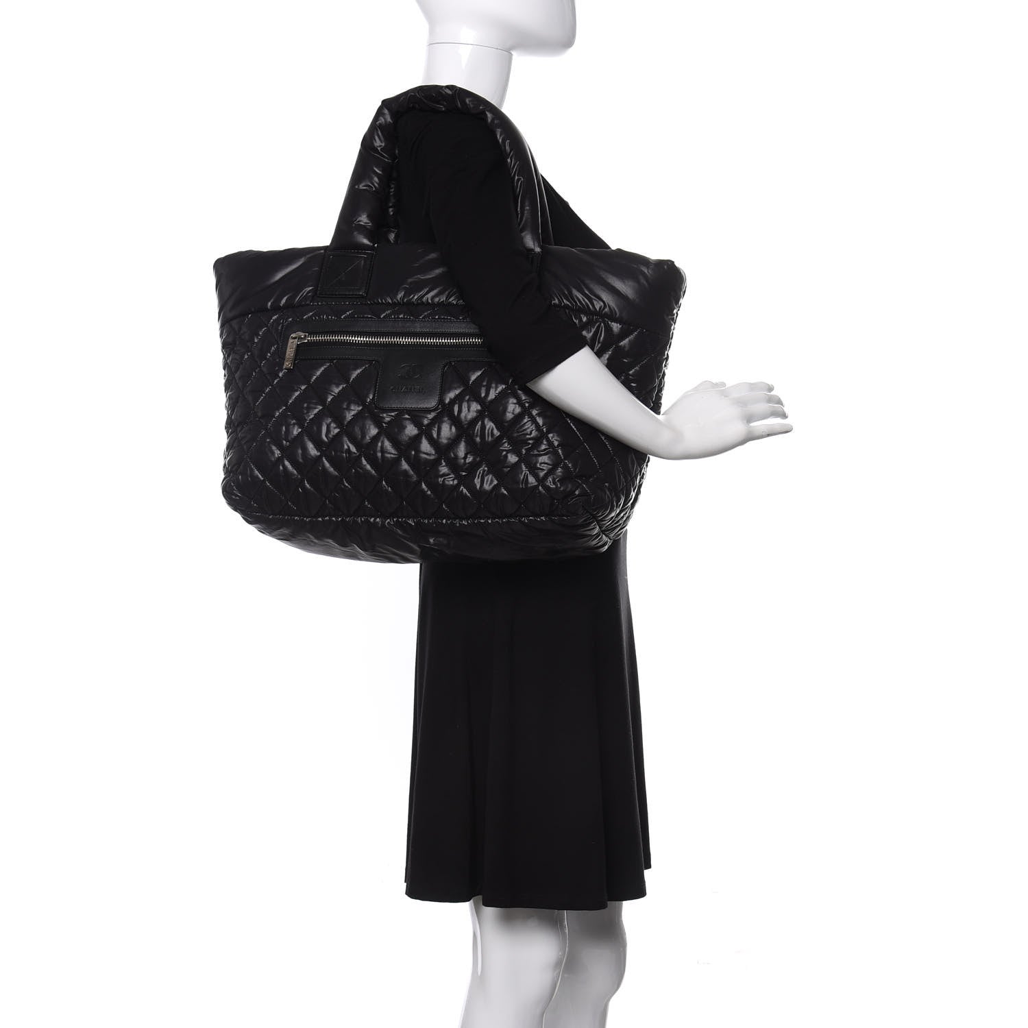 Chanel Nylon Quilted Large Coco Cocoon Tote Black 2 of 10