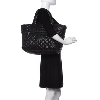 Chanel Nylon Quilted Large Coco Cocoon Tote Black 2 of 10