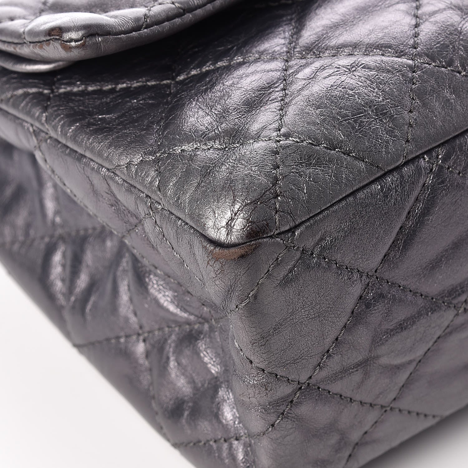 Chanel Metallic Aged Calfskin Quilted 2.55 Reissue 227 Flap Dark Silver 11 of 20