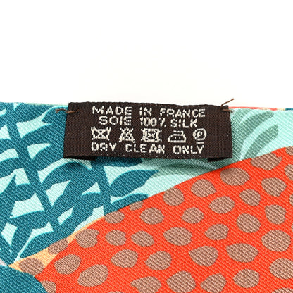 Hermes Silk Under The Waves Twilly Petrole Orange Beige 4 of 4