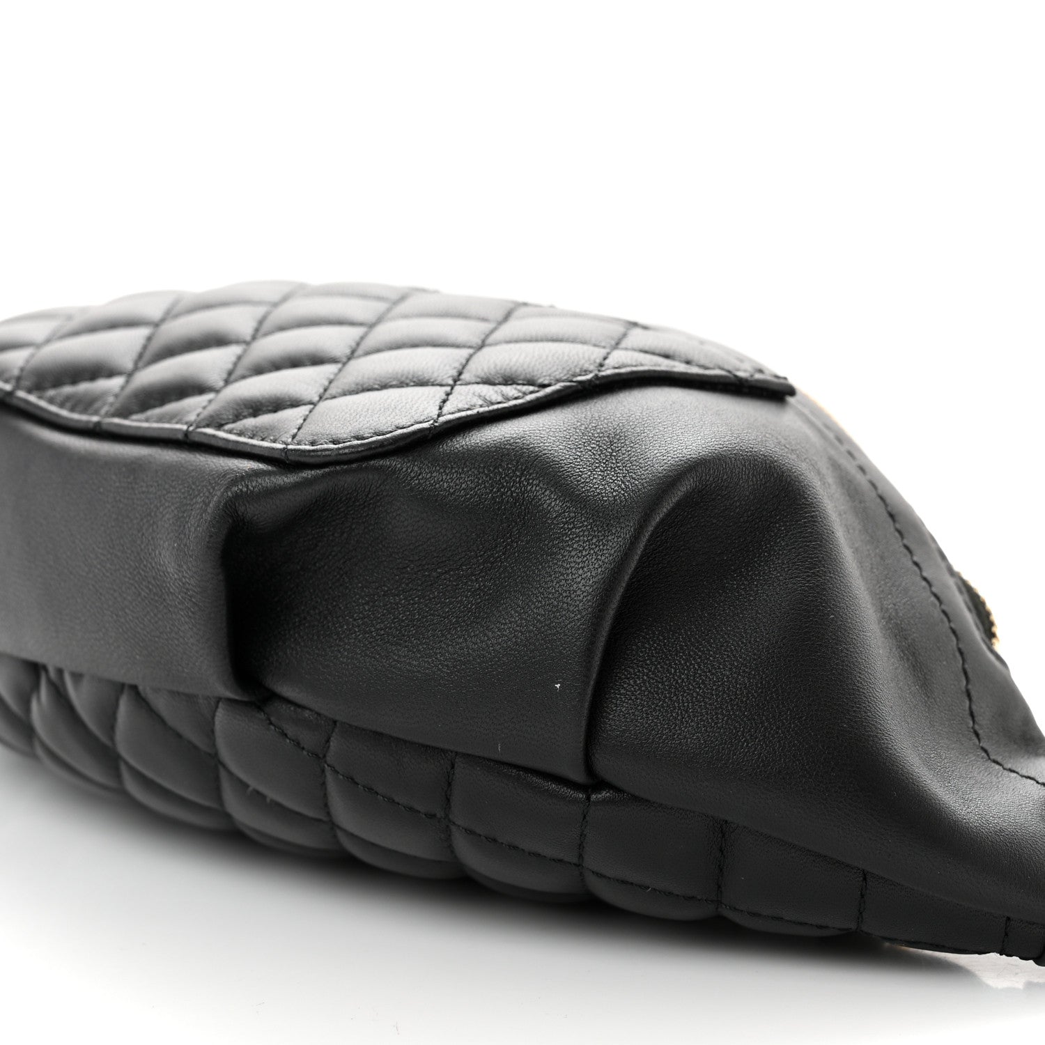 Chanel Lambskin Quilted Waist Bag Fanny Pack Black 11 of 15
