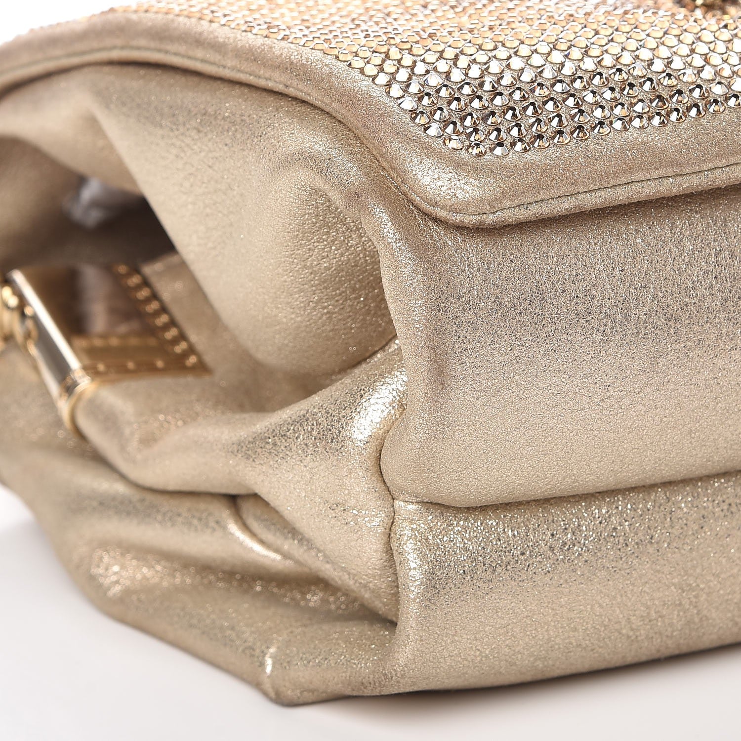 Versace Suede Crystal Medusa Sultan Evening Bag Gold 9 of 10