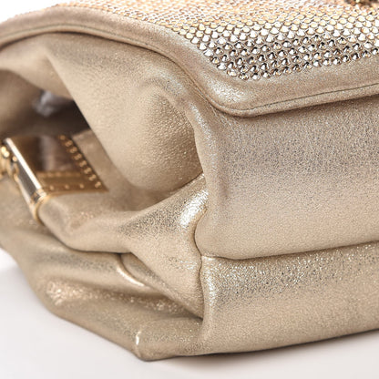 Versace Suede Crystal Medusa Sultan Evening Bag Gold 9 of 10