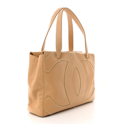 Chanel Caviar CC Stitched Medium Tote Beige 3 of 17