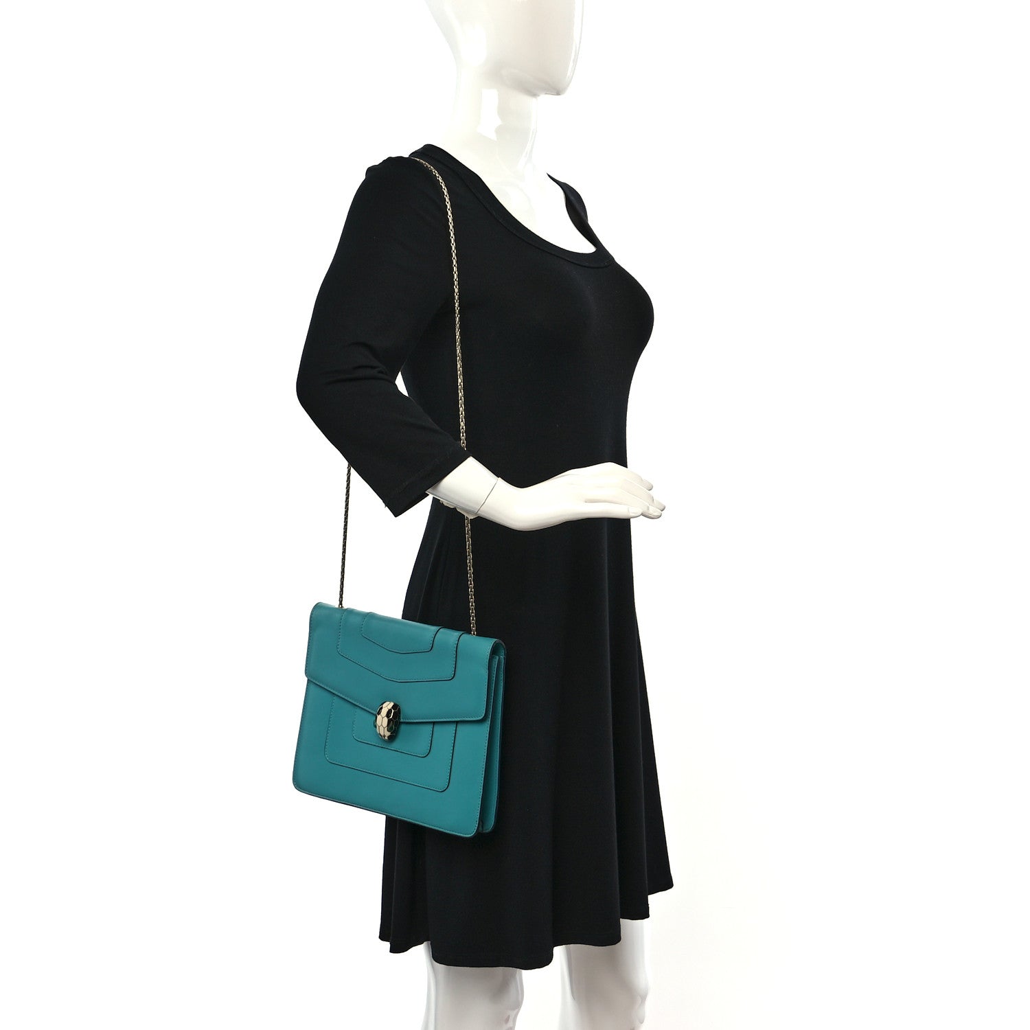 Bulgari Calfskin Serpenti Forever Crossbody Bag Green 3 of 8
