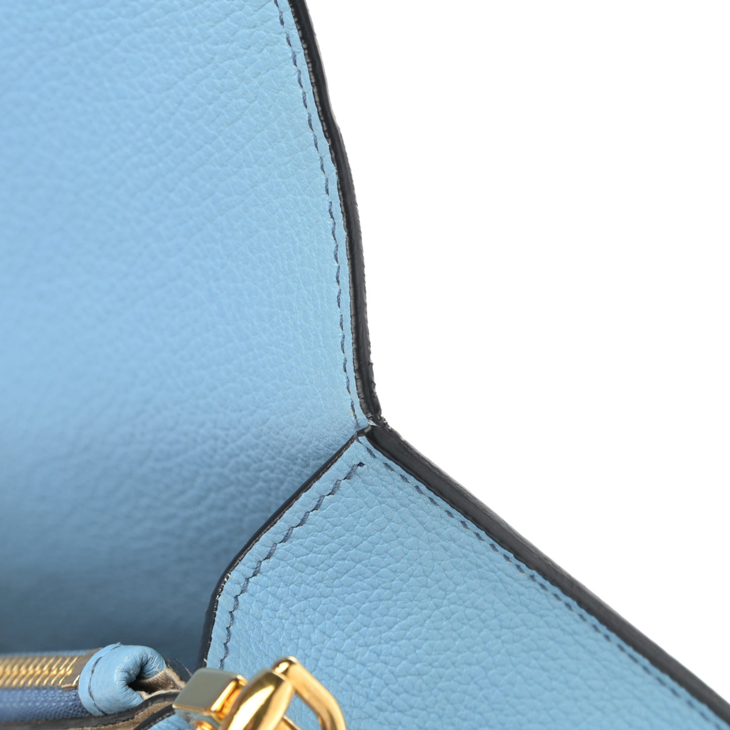 Grained Calfskin Rosalia Shoulder Bag Light Blue