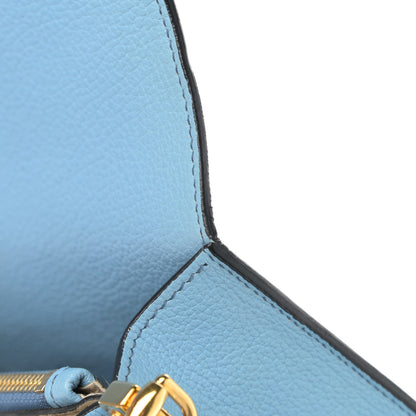 Dolce & Gabbana Grained Calfskin Rosalia Shoulder Bag Light Blue 10 of 12
