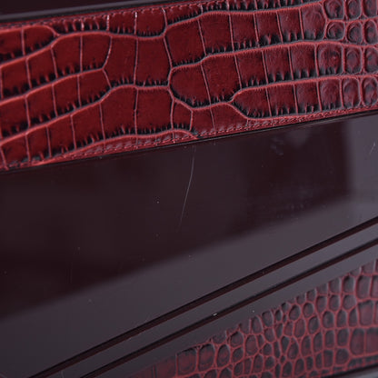 Jimmy Choo Acrylic Crocodile Embossed Large Candy Clutch Bordeaux 7 of 8